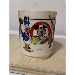 Vintage Walt Disney World Mickey Mouse Club Deka Plastic Mug Cup Dumbo Minnie